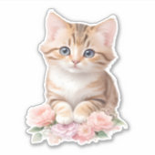Sticker Fleur de félins de fleur de chats mignons (Devant)