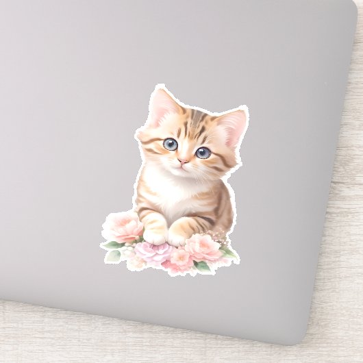 Sticker Fleur de félins de fleur de chats mignons (Détail)
