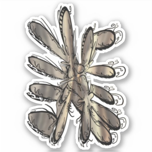 Sticker Fleur de flamme d'or (Devant)