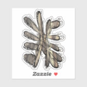 Sticker Fleur de flamme d'or (Feuille)