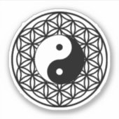 Sticker Fleur de géométrie sacrée de la vie ohm symbole (Devant)