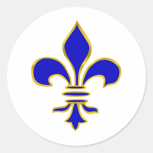 Sticker Fleur de lis bleu foncé et or (Devant)