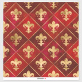 Sticker Fleur de lis motif luxe rouge (Feuille)