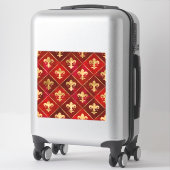 Sticker Fleur de lis motif luxe rouge (Sur valise)