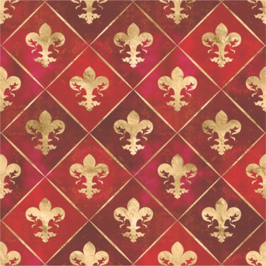 Sticker Fleur de lis motif luxe rouge (Devant)