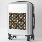 Sticker Fleur de lis pattern Black Marble and Gold (Sur valise)