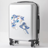 Sticker Fleur de lune d'aquarelle blanche (Sur valise)
