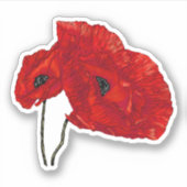 Sticker Fleur de pavot rouge (Devant)