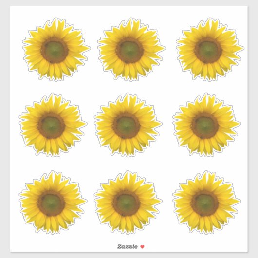 Sticker Fleur de soleil jaune Pays (Feuille)