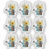 Sticker Fleur de tournesol Floral arrosage rustique peut f (Devant)