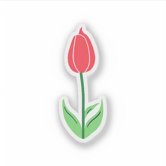 Sticker Fleur de tulipe rouge (Devant)