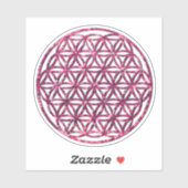 Sticker Fleur de vie de géométrie sacrée rose brillant (Feuille)