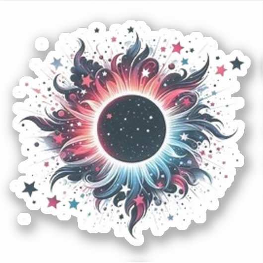 Sticker Fleur d'éclipse solaire (Devant)