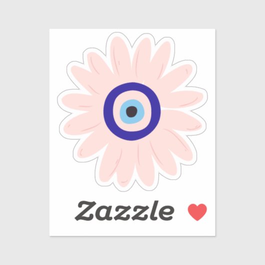 Sticker Fleur des yeux mignon rose (Feuille)