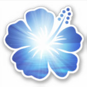 Sticker Fleur d'Hibiscus bleu ciel clair (Devant)