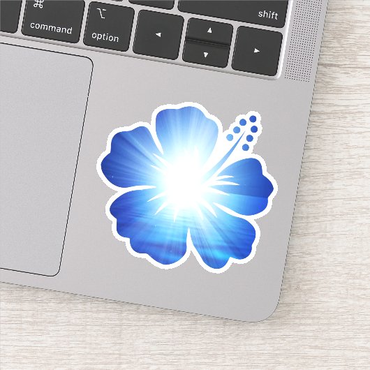 Sticker Fleur d'Hibiscus bleu ciel clair (Détail)