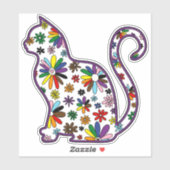 Sticker Fleur doodcat LGBTQ+ Rainbow Progress Pride Fl (Feuille)