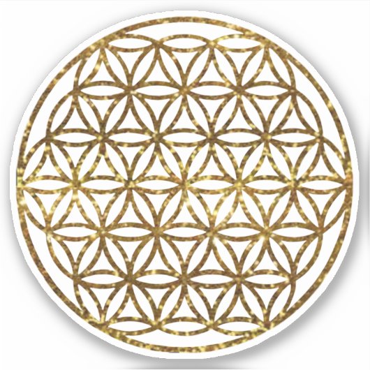 Sticker Fleur étincelante dorée de vie (Devant)