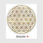 Sticker Fleur étincelante dorée de vie (Feuille)