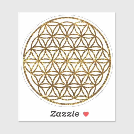 Sticker Fleur étincelante dorée de vie (Feuille)