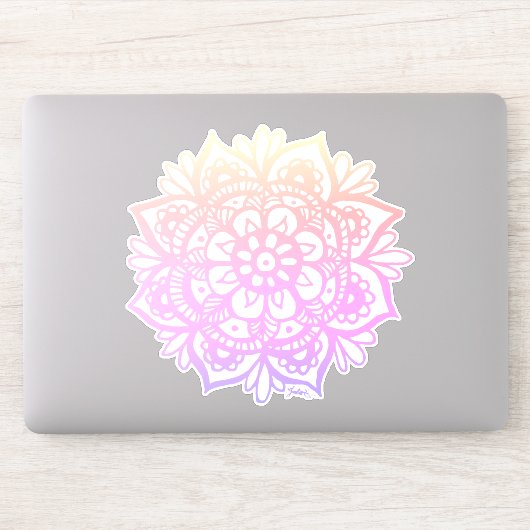 Sticker Fleur Girl Pastel Mandala (Ordinateur)