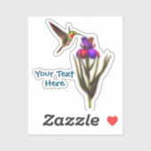 Sticker Fleur Iris de colibri personnalisée (Feuille)