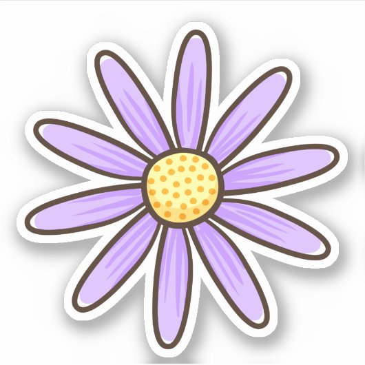Sticker Fleur jolie marguerite violette (Devant)