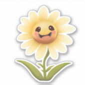Sticker Fleur Joyeuse Jaune mignonne (Devant)