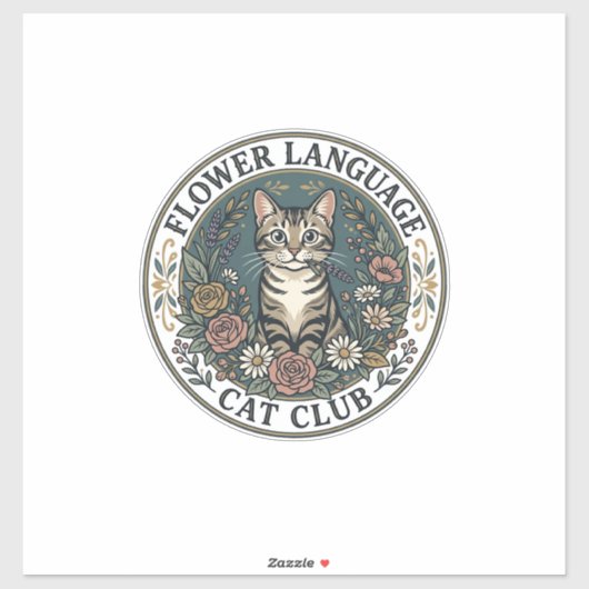 Sticker Fleur Langage Chat Chat Graphique Tee Art - Fleur (Feuille)