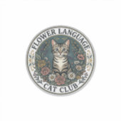 Sticker Fleur Langage Chat Chat Graphique Tee Art - Fleur (Devant)