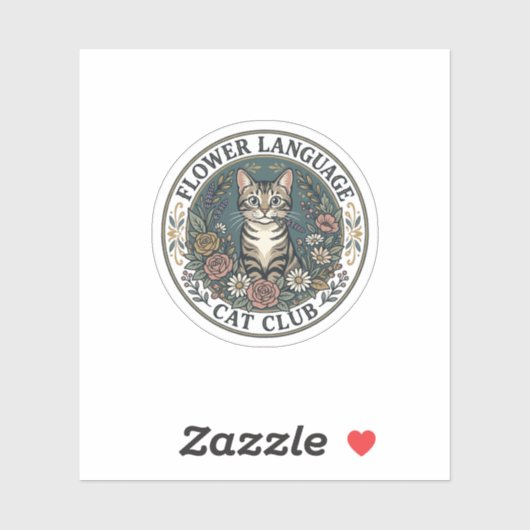 Sticker Fleur Langage Chat Chat Graphique Tee Art - Fleur (Feuille)