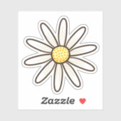 Sticker Fleur marguerite blanche (Feuille)