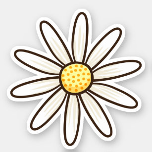 Sticker Fleur marguerite blanche