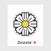 Sticker Fleur marguerite Pixel (Feuille)