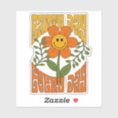 Sticker Fleur marguerite rétro des années 70 (Feuille)