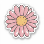 Sticker fleur marguerite rose (Devant)