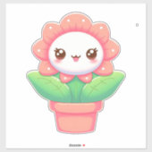 Sticker Fleur mignonne, capricieuse en pot (Feuille)