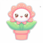 Sticker Fleur mignonne, capricieuse en pot (Devant)