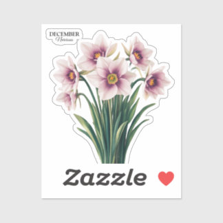 Sticker Fleur Narcisse personnalisée - Décembre Cadeau