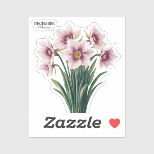 Sticker Fleur Narcisse personnalisée - Décembre Cadeau (Feuille)