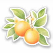 Sticker Fleur orange aquarelle (Devant)