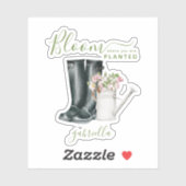 Sticker Fleur où vous avez planté Citation Inspirationnell (Feuille)