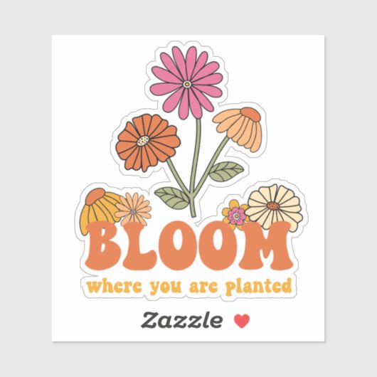 Sticker Fleur Où vous êtes planté (Feuille)