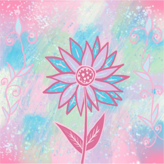 Sticker Fleur Pastel à main mignonne (Devant)