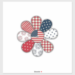 Sticker Fleur patriotique vintage vecteur conception de ch