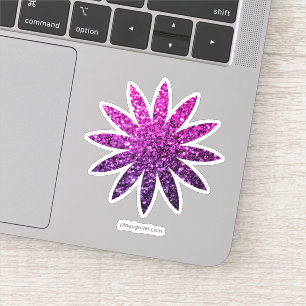 Sticker Fleur pétillante de parties scintillant violet ros