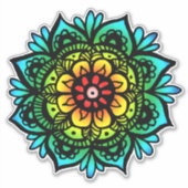 Sticker Fleur Rainbow Mandala (Devant)