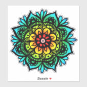 Sticker Fleur Rainbow Mandala (Feuille)