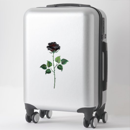 Sticker Fleur rose noire (Sur valise)