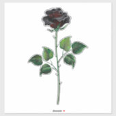 Sticker Fleur rose noire (Feuille)